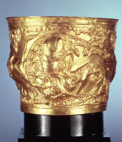 Cup, found in the royal tomb of Vaphio, Sparta, late Minoan I, c.1500 BC by Minoan